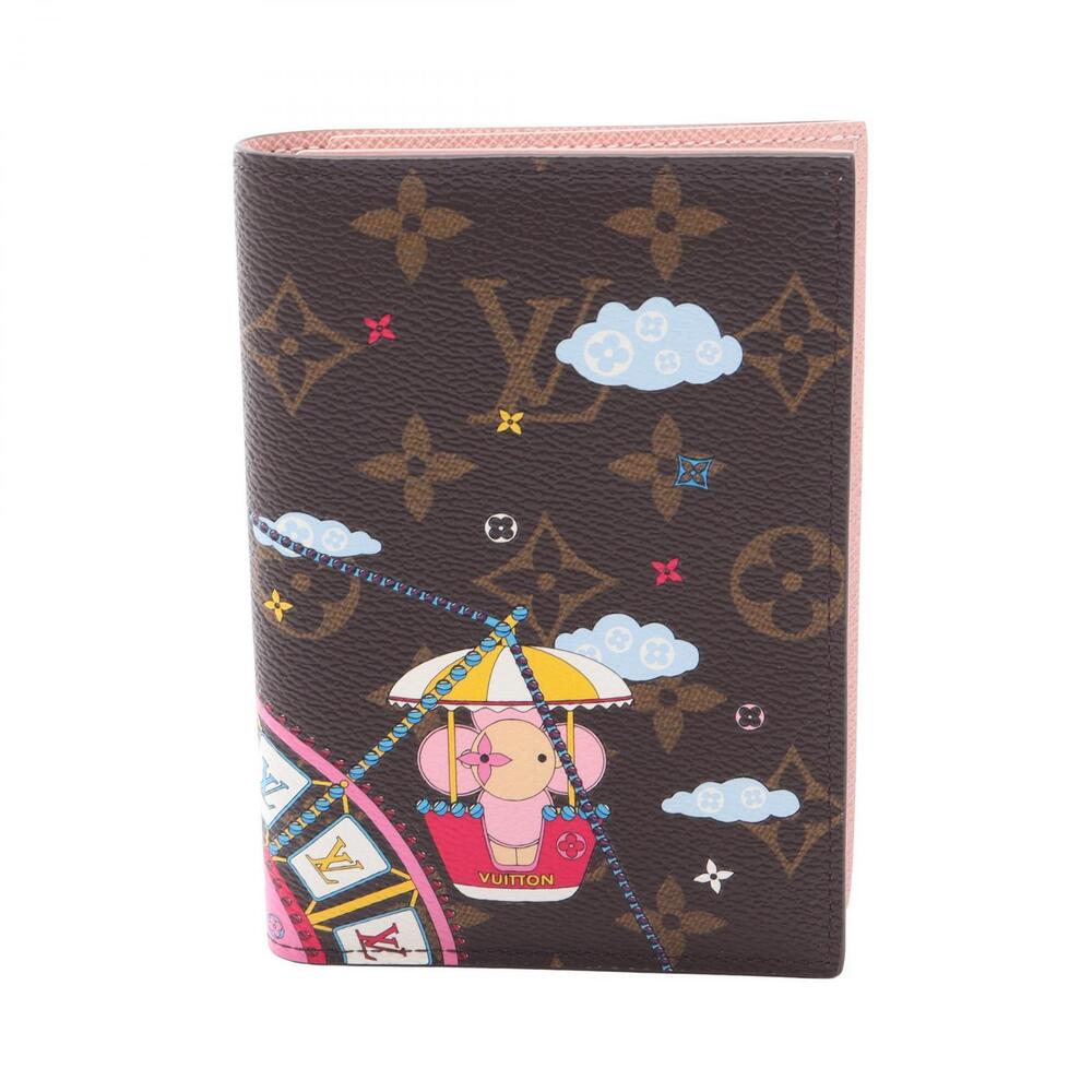 Louis Vuitton Couverture Passeport NM Card Case Wallet Canvas Leather Brown